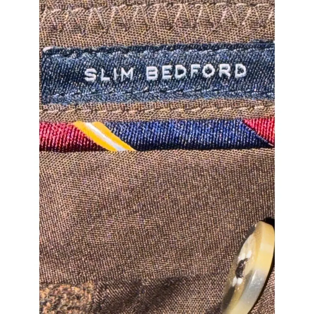 J Crew Slim Bedford Brown Tweed Wool Blend Trousers Mens 36x32